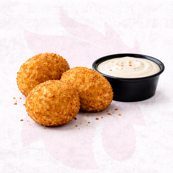 3pc Pasta Alfredo Balls w/ Cheese Sauce